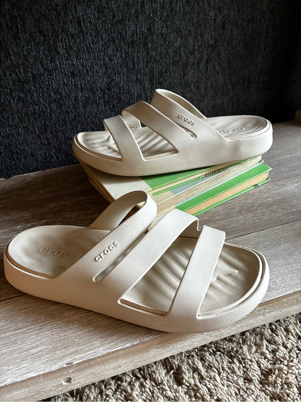 CROCS Women’s Getaway Strappy Sandals in Light Beige